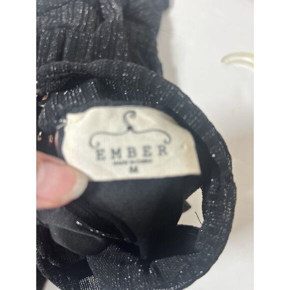 Black Shimmery Witchy Ember Tiered Handkerchief Hem Dress Sz M Y2K, Cocktail - Picture 7 of 7